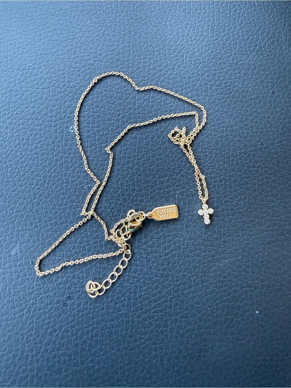 Electric picks Gold Cross Pendant Necklace